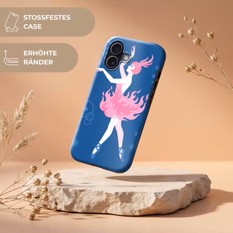 Danseres - Vlammenrok - Abstract - Roze - Blauw Toughcase MagSafe Apple iPhone 17 klein -USP_RandenV_DE