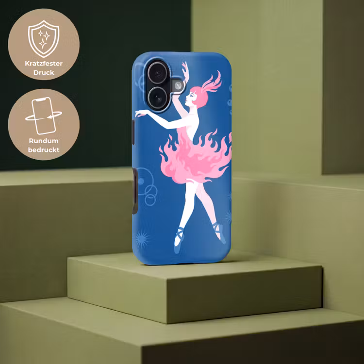 Danseres - Vlammenrok - Abstract - Roze - Blauw Toughcase MagSafe Apple iPhone 17 klein -USP_PrintM_DE