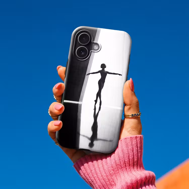Danser - Silhouette - Kunst - Modern - Zwart-wit Toughcase MagSafe Apple iPhone 17 klein -Sfeer1V
