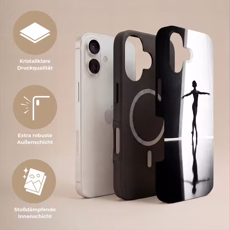 Danser - Silhouette - Kunst - Modern - Zwart-wit Toughcase MagSafe Apple iPhone 17 klein -USP_Lagen_DE
