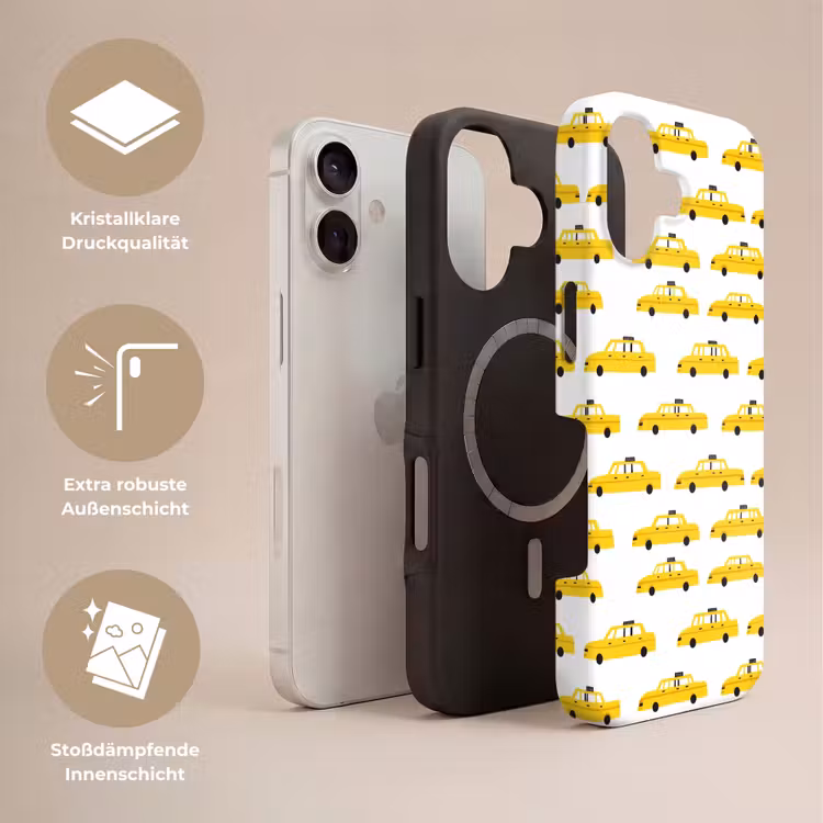 Taxi - Iconisch - Geel Toughcase MagSafe Apple iPhone 17 klein 1017 -USP_Lagen_DE