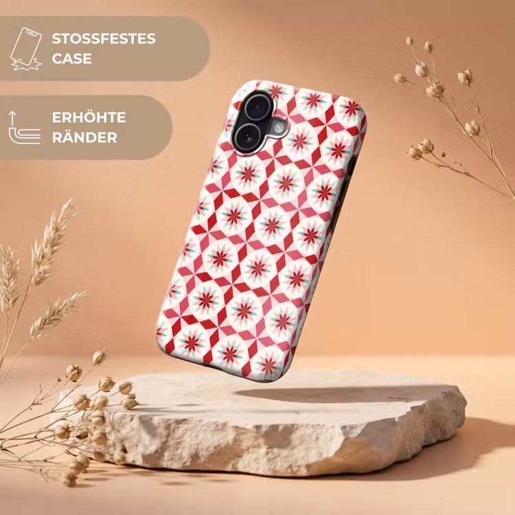 Tegelpatroon - Sterren - Retro - Roze - Mintgroen Toughcase MagSafe Apple iPhone 17 klein 1017 -USP_RandenV_DE