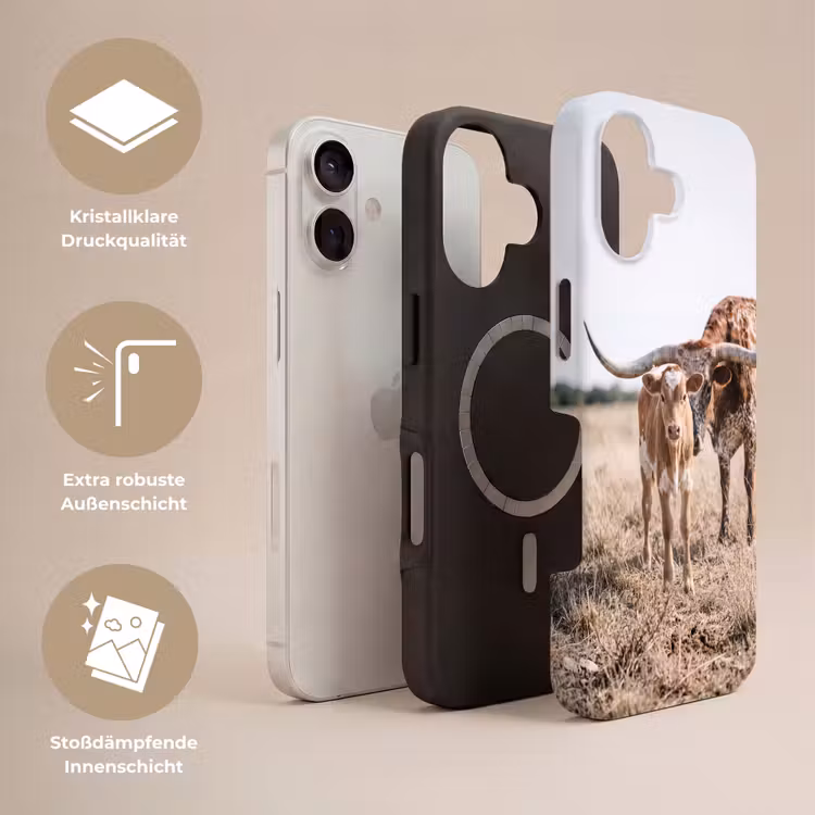 Texas Longhorn - Kalf - Weide - Dieren Toughcase MagSafe Apple iPhone 17 klein -USP_Lagen_DE