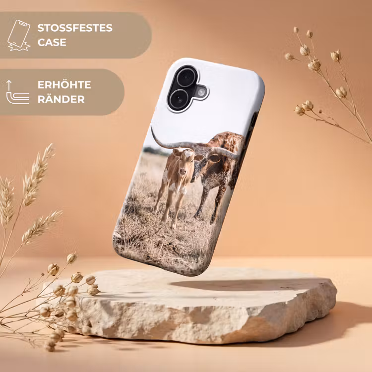 Texas Longhorn - Kalf - Weide - Dieren Toughcase MagSafe Apple iPhone 17 klein -USP_RandenV_DE