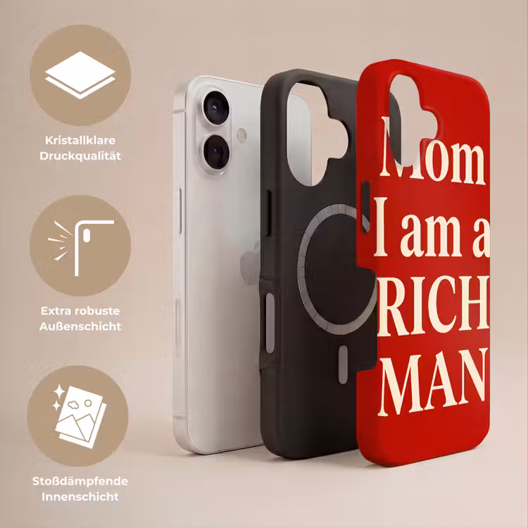 Tekst - Rijkdom - Motivatie - Rood - Modern Toughcase MagSafe Apple iPhone 17 klein -USP_Lagen_DE