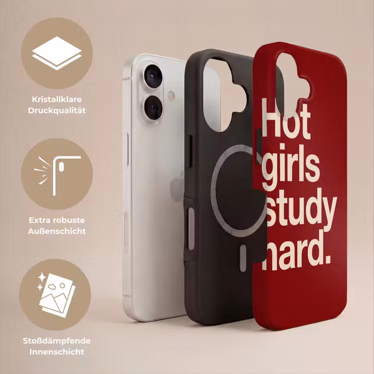 Tekst - Studie - Motivatie - Modern - Rood Toughcase MagSafe Apple iPhone 17 klein -USP_Lagen_DE