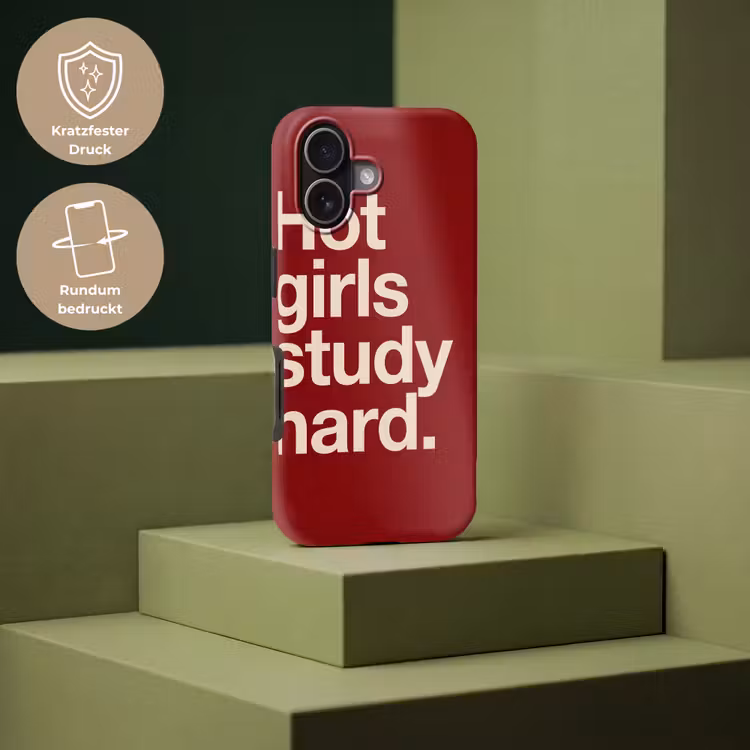Tekst - Studie - Motivatie - Modern - Rood Toughcase MagSafe Apple iPhone 17 klein -USP_PrintM_DE