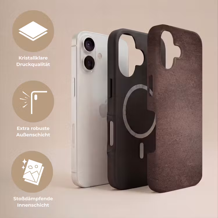 Textuur - Beton - Abstract - Donker - Bruin Toughcase MagSafe Apple iPhone 17 klein -USP_Lagen_DE