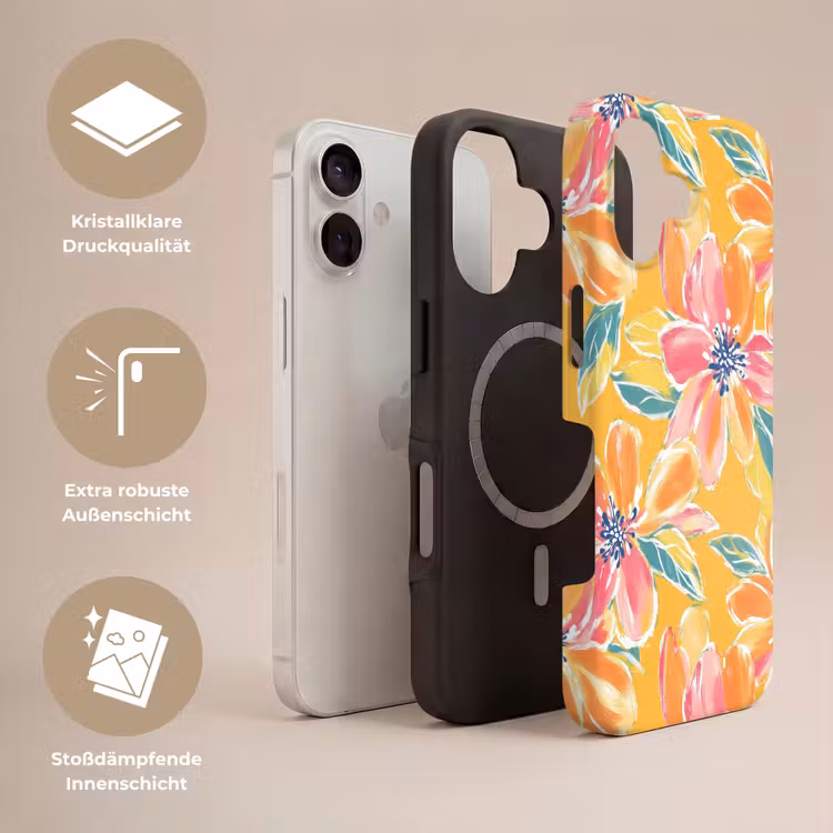 Textuur - Bloemen - Kleurrijk Toughcase MagSafe Apple iPhone 17 klein 1017 -USP_Lagen_DE