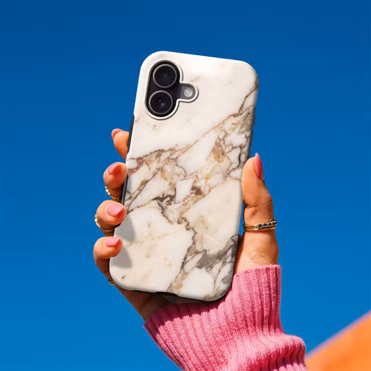 Textuur - Gesteente - Aderen - Abstract - Wit Toughcase MagSafe Apple iPhone 17 klein -Sfeer1V