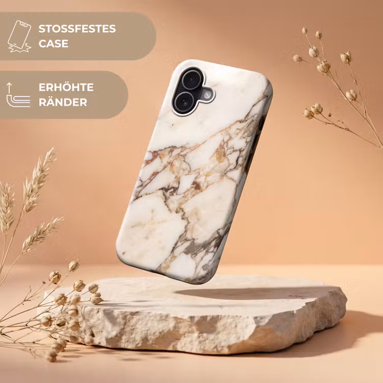 Textuur - Gesteente - Aderen - Abstract - Wit Toughcase MagSafe Apple iPhone 17 klein -USP_RandenV_DE