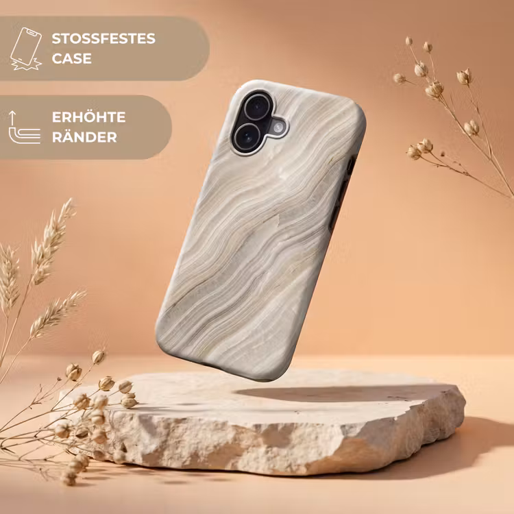Textuur - Golvend - Abstract - Modern - Beige Toughcase MagSafe Apple iPhone 17 klein -USP_RandenV_DE