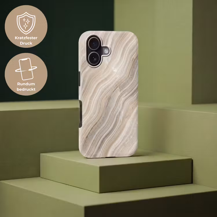 Textuur - Golvend - Abstract - Modern - Beige Toughcase MagSafe Apple iPhone 17 klein -USP_PrintM_DE