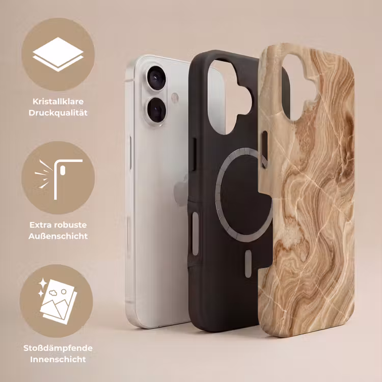 Textuur - Golvend - Abstract - Warm - Bruin Toughcase MagSafe Apple iPhone 17 klein -USP_Lagen_DE