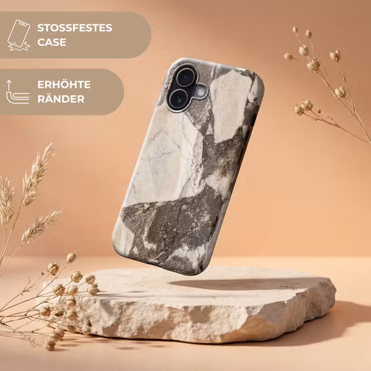 Textuur - Marmer - Abstract - Beige - Bruin Toughcase MagSafe Apple iPhone 17 klein -USP_RandenV_DE