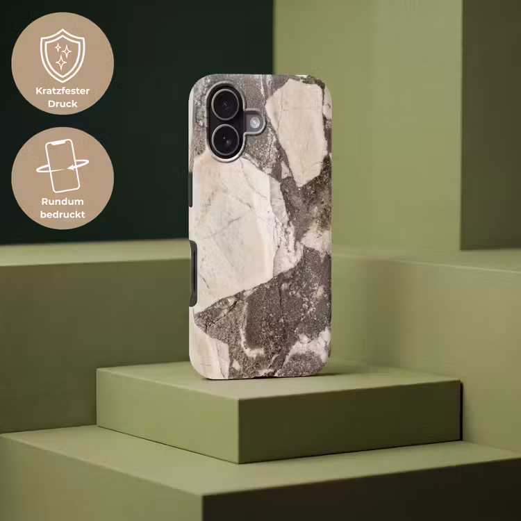 Textuur - Marmer - Abstract - Beige - Bruin Toughcase MagSafe Apple iPhone 17 klein -USP_PrintM_DE
