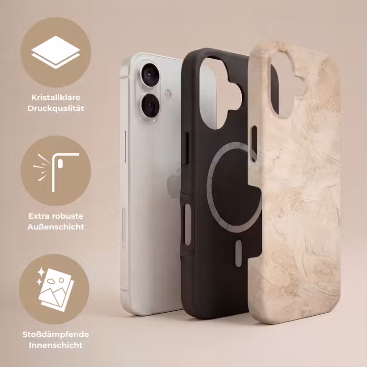 Textuur - Patroon - Abstract - Modern - Beige Toughcase MagSafe Apple iPhone 17 klein -USP_Lagen_DE