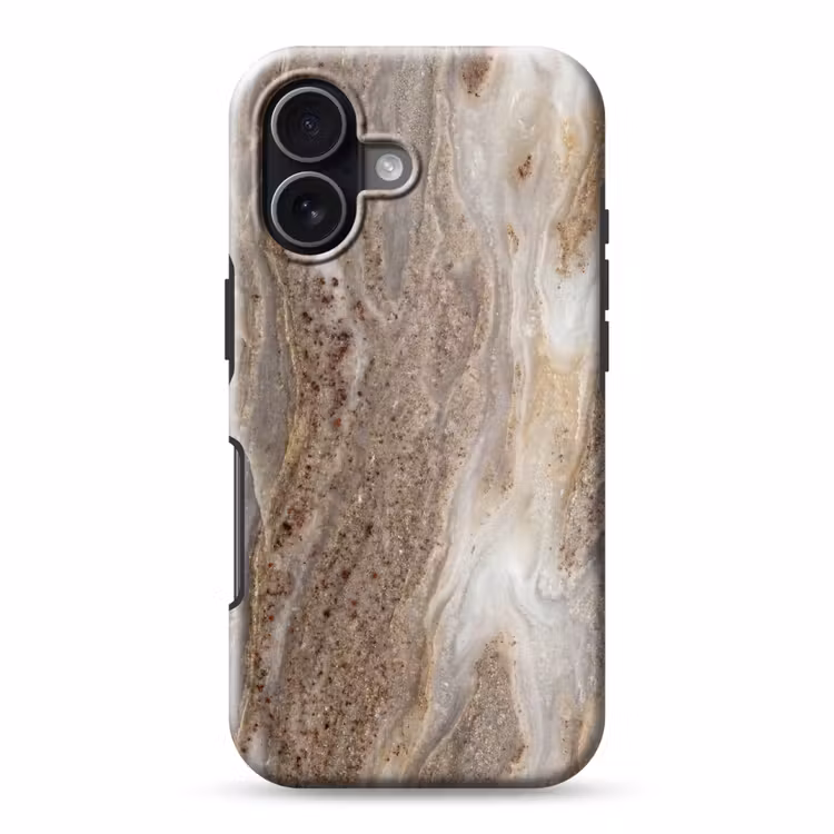 Textuur - Steen - Abstract - Beige Toughcase MagSafe Apple iPhone 17 klein -3d