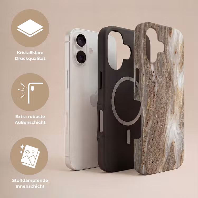 Textuur - Steen - Abstract - Beige Toughcase MagSafe Apple iPhone 17 klein -USP_Lagen_DE