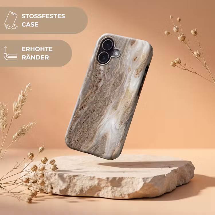 Textuur - Steen - Abstract - Beige Toughcase MagSafe Apple iPhone 17 klein -USP_RandenV_DE