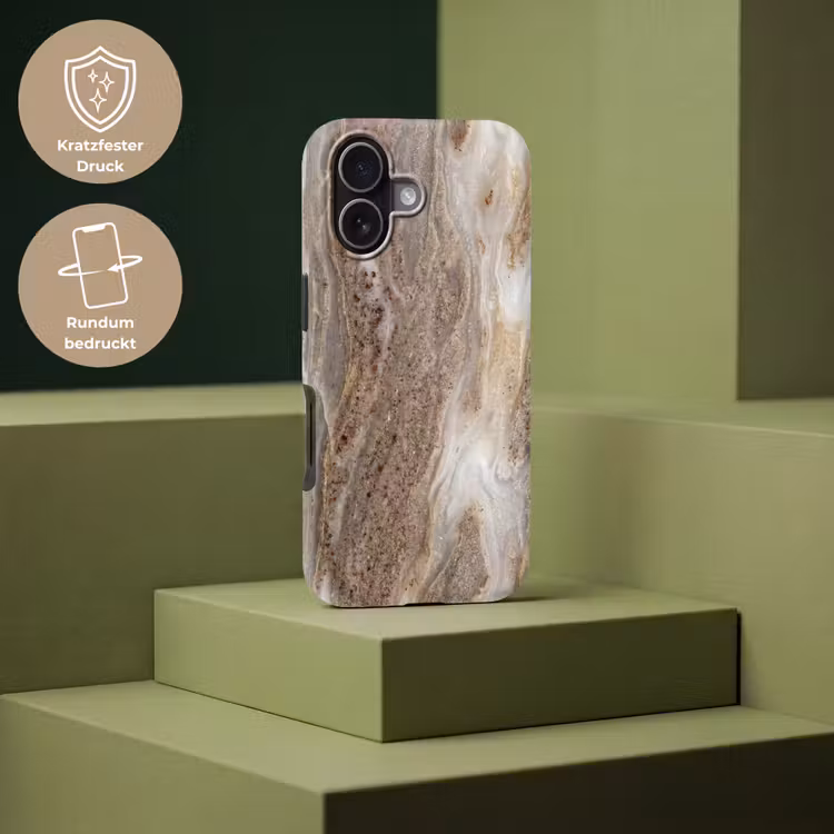 Textuur - Steen - Abstract - Beige Toughcase MagSafe Apple iPhone 17 klein -USP_PrintM_DE