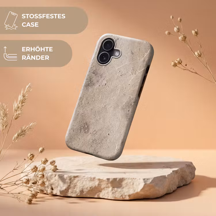 Textuur - Steen - Patroon - Rustiek - Beige Toughcase MagSafe Apple iPhone 17 klein -USP_RandenV_DE