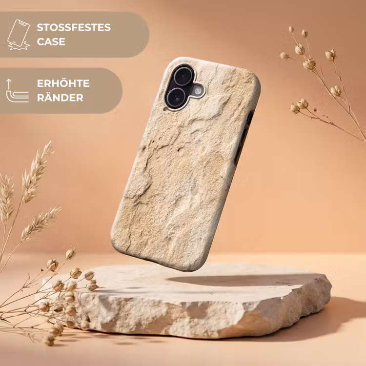 Textuur - Steen - Natuur - Beige Toughcase MagSafe Apple iPhone 17 klein -USP_RandenV_DE