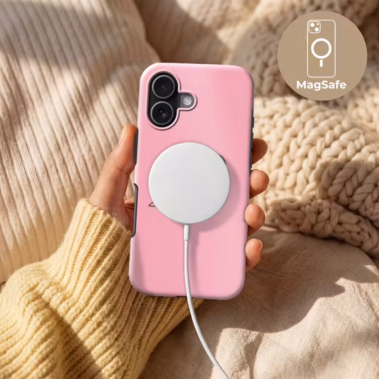 Tekstwolkje - BLAH BLAH BLAH - Roze Toughcase MagSafe Apple iPhone 17 klein -USP_MagsafeV