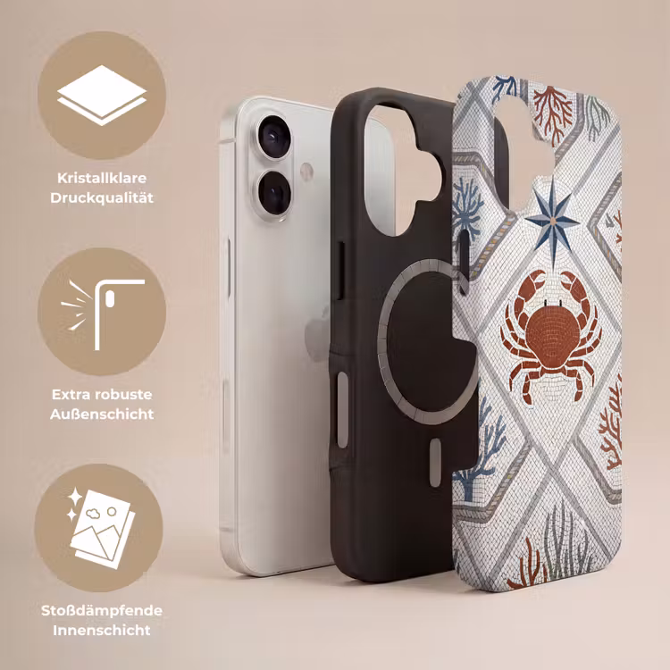 Dier - Mozaïek - Zee - Klassiek - Bruin Toughcase MagSafe Apple iPhone 17 klein -USP_Lagen_DE