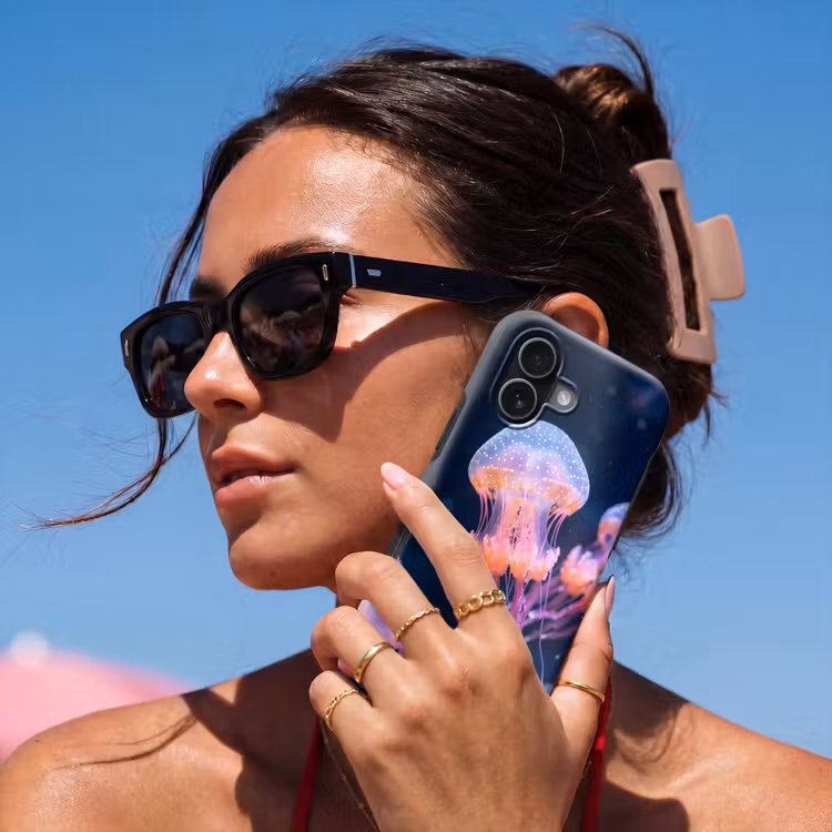 Dier - Onderwater - Natuur - Roze - Mysterieus Toughcase MagSafe Apple iPhone 17 klein -Sfeer2V