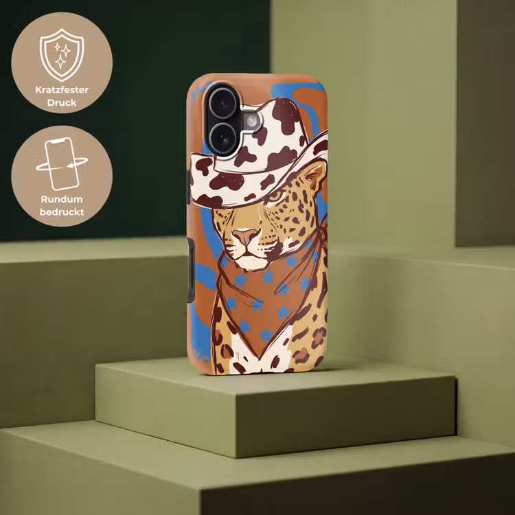 Dieren - Cowboyhoed - Modern - Illustratie - Bruin Toughcase MagSafe Apple iPhone 17 klein -USP_PrintM_DE