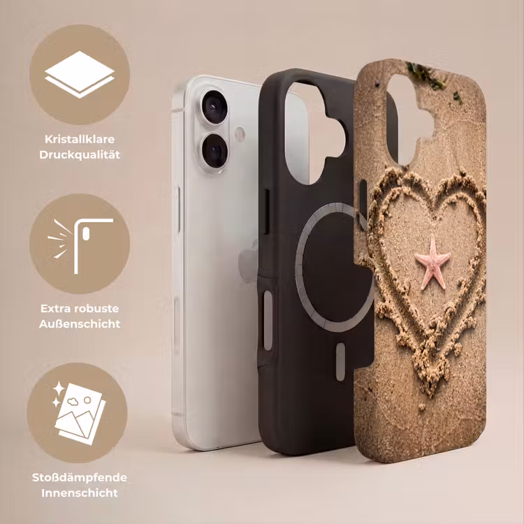 Dieren - Hart - Strand - Zand - Roze Toughcase MagSafe Apple iPhone 17 klein -USP_Lagen_DE