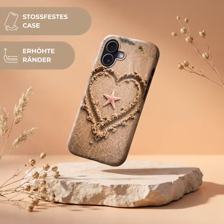 Dieren - Hart - Strand - Zand - Roze Toughcase MagSafe Apple iPhone 17 klein -USP_RandenV_DE