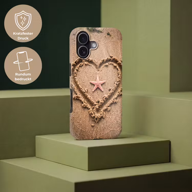Dieren - Hart - Strand - Zand - Roze Toughcase MagSafe Apple iPhone 17 klein -USP_PrintM_DE