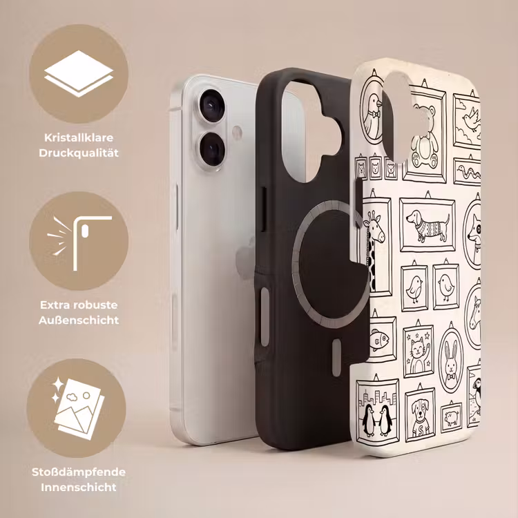 Dieren - Illustratie - Lijsten - Galerij - Speels Toughcase MagSafe Apple iPhone 17 klein -USP_Lagen_DE