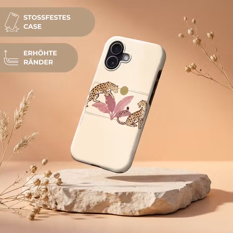 Dieren - Kat - Jungle - Illustratie - Beige Toughcase MagSafe Apple iPhone 17 klein -USP_RandenV_DE