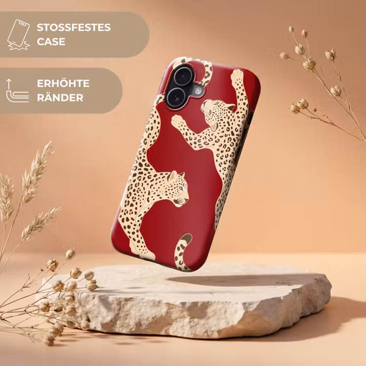 Dieren - Luipaard - Abstract - Rood - Modern Toughcase MagSafe Apple iPhone 17 klein -USP_RandenV_DE