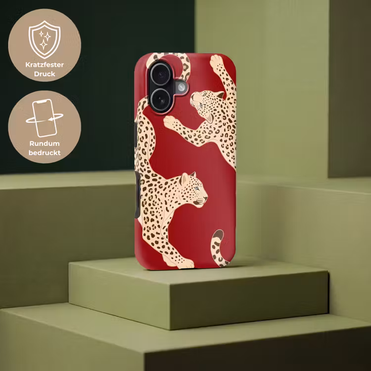 Dieren - Luipaard - Abstract - Rood - Modern Toughcase MagSafe Apple iPhone 17 klein -USP_PrintM_DE