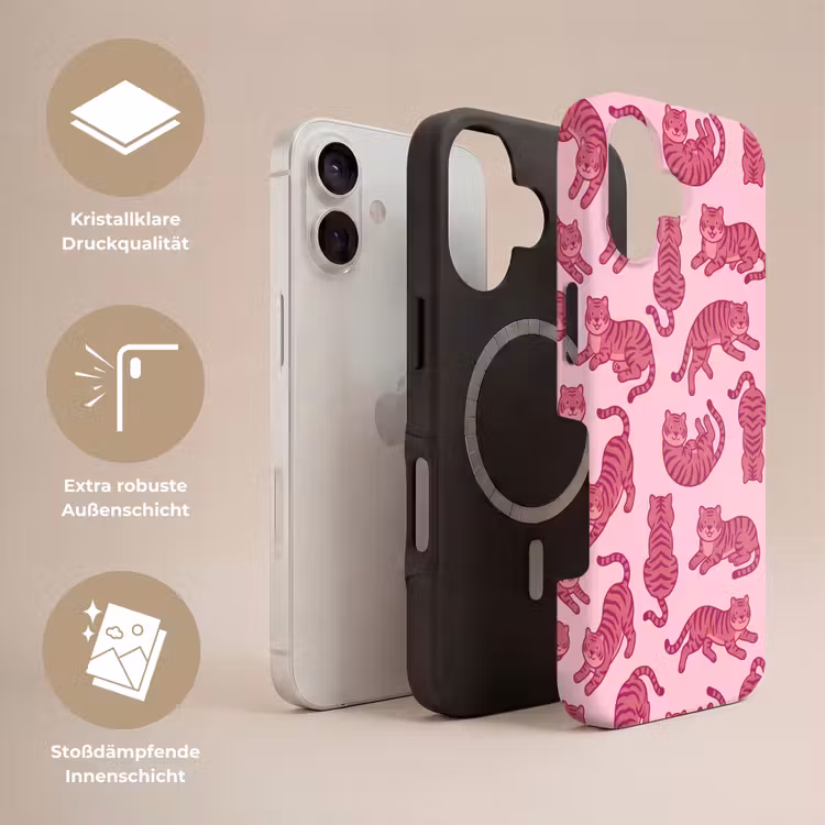 Dieren - Patroon - Roze - Speels - Cartoon Toughcase MagSafe Apple iPhone 17 klein -USP_Lagen_DE