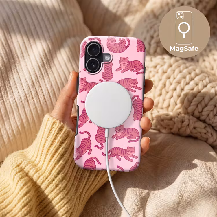 Dieren - Patroon - Roze - Speels - Cartoon Toughcase MagSafe Apple iPhone 17 klein -USP_MagsafeV