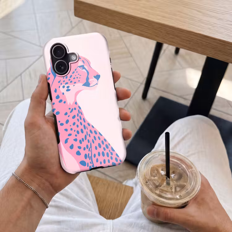 Dieren - Profiel - Abstract - Roze - Blauw Toughcase MagSafe Apple iPhone 17 klein -Sfeer1M