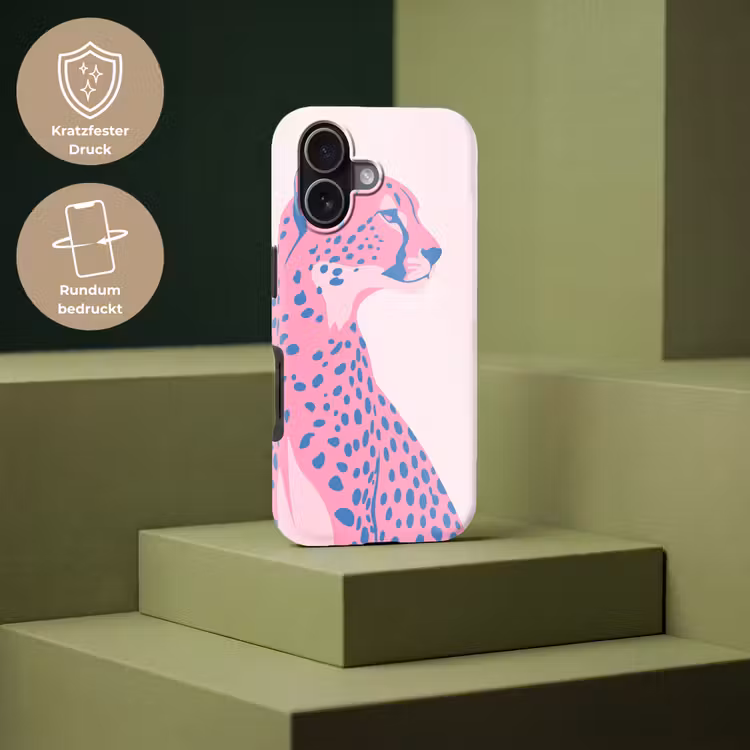 Dieren - Profiel - Abstract - Roze - Blauw Toughcase MagSafe Apple iPhone 17 klein -USP_PrintM_DE