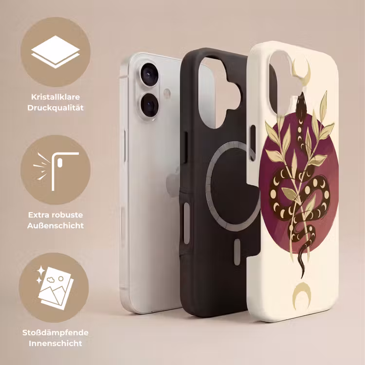 Dieren - Slang - Maan - Mystiek - Abstract Toughcase MagSafe Apple iPhone 17 klein -USP_Lagen_DE