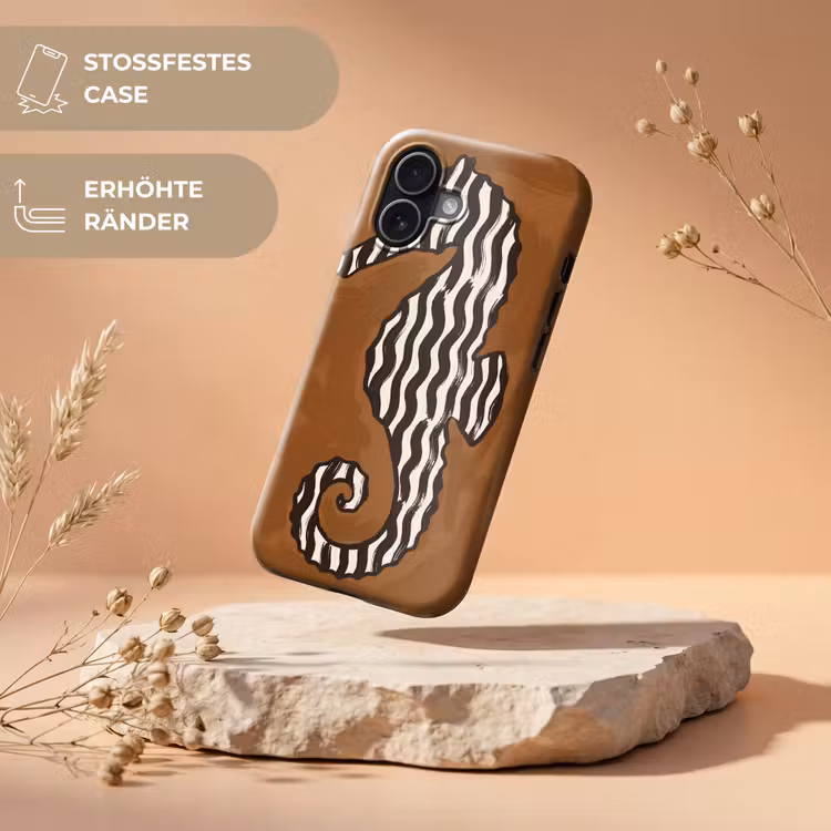 Dieren - Zeepaardje - Abstract - Bruin - Strepen Toughcase MagSafe Apple iPhone 17 klein -USP_RandenV_DE
