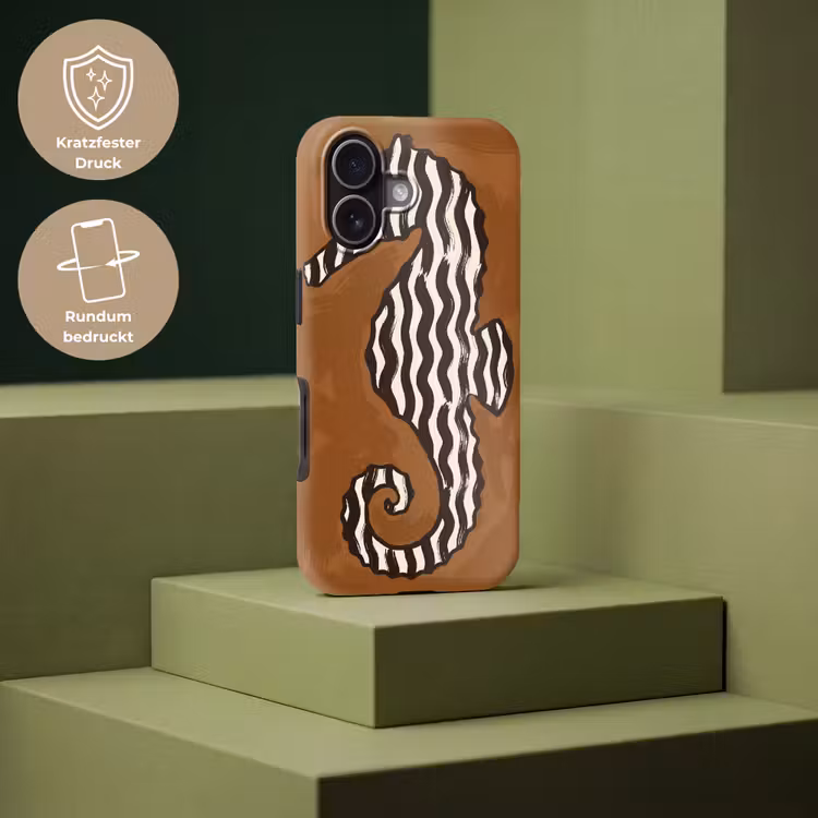 Dieren - Zeepaardje - Abstract - Bruin - Strepen Toughcase MagSafe Apple iPhone 17 klein -USP_PrintM_DE