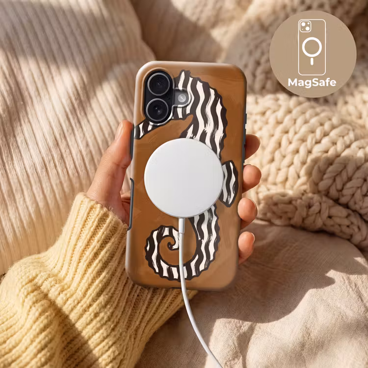 Dieren - Zeepaardje - Abstract - Bruin - Strepen Toughcase MagSafe Apple iPhone 17 klein -USP_MagsafeV