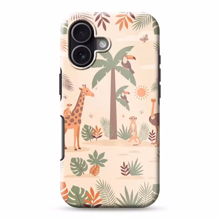 Dieren - Tropisch - Safari - Kleurrijk Toughcase MagSafe Apple iPhone 17 klein -3d