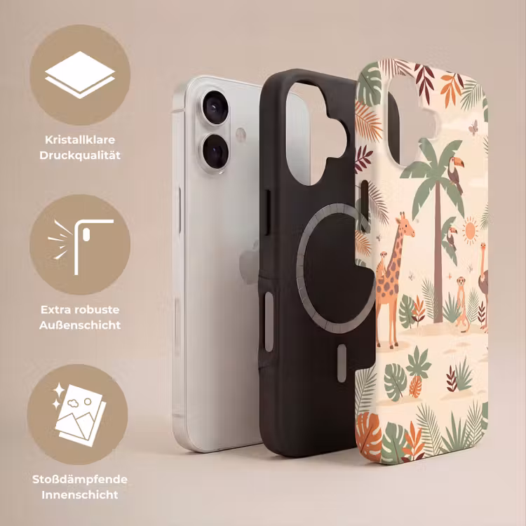 Dieren - Tropisch - Safari - Kleurrijk Toughcase MagSafe Apple iPhone 17 klein -USP_Lagen_DE
