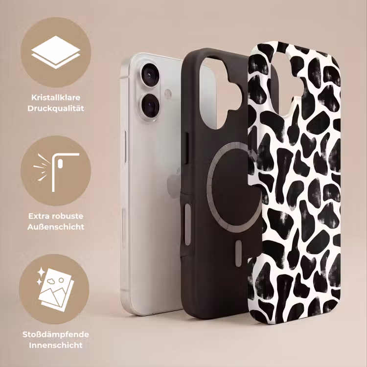 Dierenpatroon - Vlekken - Zwart - Wit Toughcase MagSafe Apple iPhone 17 klein 1017 -USP_Lagen_DE