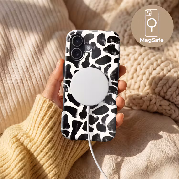 Dierenpatroon - Vlekken - Zwart - Wit Toughcase MagSafe Apple iPhone 17 klein 1017 -USP_MagsafeV